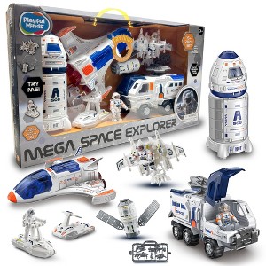 Playful Minds: Mega Space Explorer - 15pc Lights & Sounds Spaceship Toy Playset - 1 of 4