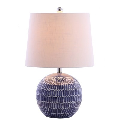 21" Ceramic Ronald Table Lamp (Includes LED Light Bulb) Blue - JONATHAN Y