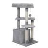 MaseiKar Double Level Cat Tree Stand House Furniture Kittens Activity Tower Posts Kitty Pet Play House, light gray - 3 of 4