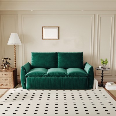 70.9" Pull-Out Sofa Bed, Convertible Sleeper Sofa with Pillow, 3 Seat Velvet Sleeper Couch, Loveseat Sleeper Sofa for Living Room Bedroom