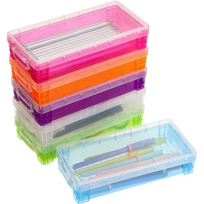 Paaaawaters Large Capacity Pencil Box, Office Supplies Storage Organizer Box, Brush Painting Pencils Storage Box