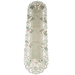 Jiallo Fleur Latte Embroidered Cutwork Rectangular Table Runner, 14 by 52  inch Table Linen Decor, Water Resistance, Machine Wash safe - 1 of 3