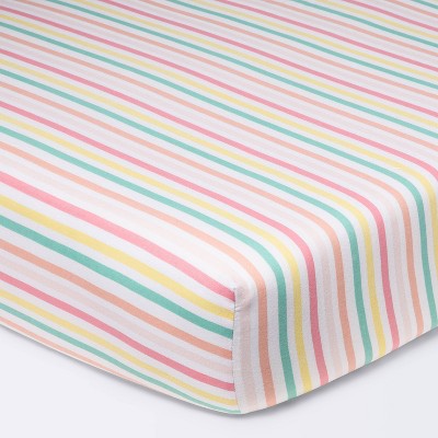 Photo 1 of Cloud Island - Fitted Crib Sheet Stripes 