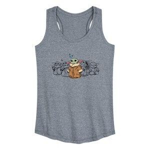 Women's - Star Wars - The Mandalorian Grogu Chest Graphic Racerback Tank - 1 of 4