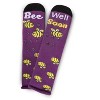 Memoi Bee Well Soon Greeting Card Crew Socks Imperial Purple One Size - 3 of 4