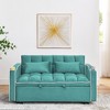 55.51'' Velvet Foldable Modern Pull-Out Sofa Bed with Adjustable Back, USB Port, Ashtray, and Swivel Phone Stand - 2 of 4