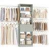 Besiost 8FT Closet Organizer with Wood Drawers and Cubbies, Adjustable Closet System with 5 Hanging Rods - 4 of 4