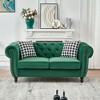 3+2 Seater Chesterfield Velvet Upholstery Sofa with Roll Armrest & Nailhead, Mid Century Modern Upholstered Couch for Living Room, Office, Apartment - 4 of 4