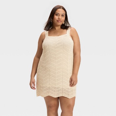 Women's Crochet Mini Shift Dress - A New Day™