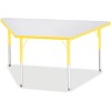 Jonti-Craft Berries Adult-Size Gray Laminate Trapezoid Table (30 x 60) in Yellow - 2 of 2
