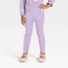 Toddler Girls' 2pc SmileyWorld Rib-Knit Velour Top and Pants Set - Purple - 4 of 4