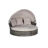 5 Pieces Outdoor Patio Rattan Round Daybed Sunbed with Retractable Canopy and Removable Cushions - 3 of 4