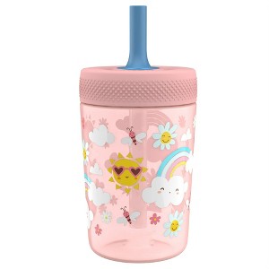 LunaLulinlk Tumbler, Soft Straw Tumbler for Toddlers, 12oz, Leak-Proof, Easy to Hold, Sunshine and Rainbows - 1 of 4