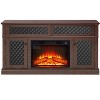 GDFStudio Orin 58.27" Farmhouse Wooden Fireplace TV Stand with Open and Closed Storage and 2 Doors - 3 of 4