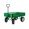 FARM-TUFF Durable Plastic Crate Garden Wagon Utility Cart with Pneumatic Tires, Green, 30" x 46" - 3 of 3