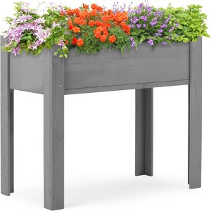 AZL1 Life Concept Planter Raised Garden Bed with Legs Elevated Wooden Water-Based Eco Finish Easy Assembly for Outdoor, Grey, 32.87"*11.02"*5.71" - 1 of 4