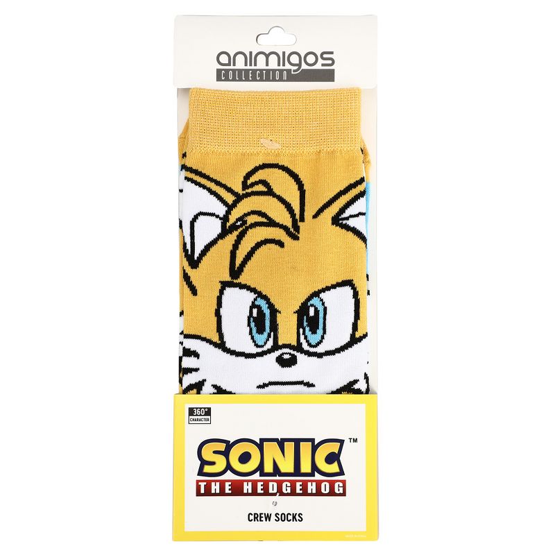 Sonic the Hedgehog Tails Animigos 360 Casual Crew Socks for Men, 3 of 4