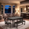 6-Piece Dining Table Set with Bench and 4 Chairs, Modern Farmhouse Style, Brown Wood Dining Room Set for Kitchen or Home (Brown Table and Chair Set) - 2 of 4