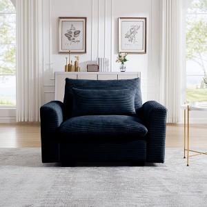 Christopher Knight Home Corduroy 33.8" Deep Seat Single Sofa Accent Chair with Waist Pillow - 1 of 4