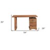 HomeRoots 54" Brown Live Edge Solid Wood Writing Desk With Three Drawers - 3 of 4