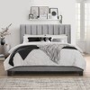 Queen Crestone Upholstered Adjustable Height Platform Bed Gray ...