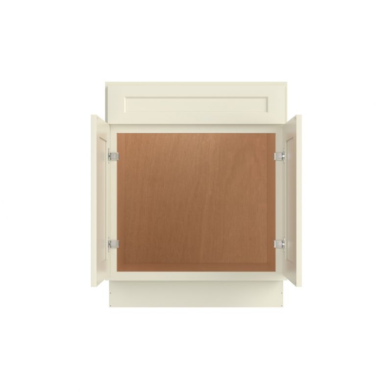 HOMLUX 27 in. W  x 21 in. D  x 34.5 in. H Bath Vanity Cabinet without Top in Shaker Antique White, 2 of 7