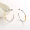 Sterling Silver and Gold Two Tone Hoop Earring With Option of Rose or Yellow Gold - 2 of 3