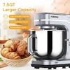 Electric Food Stand Mixer 660W 10 Speed 7.5 Quart Tilt-Head Kitchen Beater Mixer Silver - 3 of 4