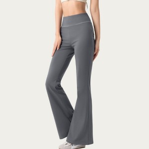 Anna-Kaci Active Women’s High Waist Flare Active Pants with Stretch Fabric Streamlined Contoured Fit and Full Length Silhouette - 1 of 4