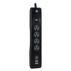 GE 4 Outlet Surge Protector Power Strip with 2 USB Ports: Black, Circuit Breaker, 3ft Cord, UL Listed, 450 Joules - 3 of 4