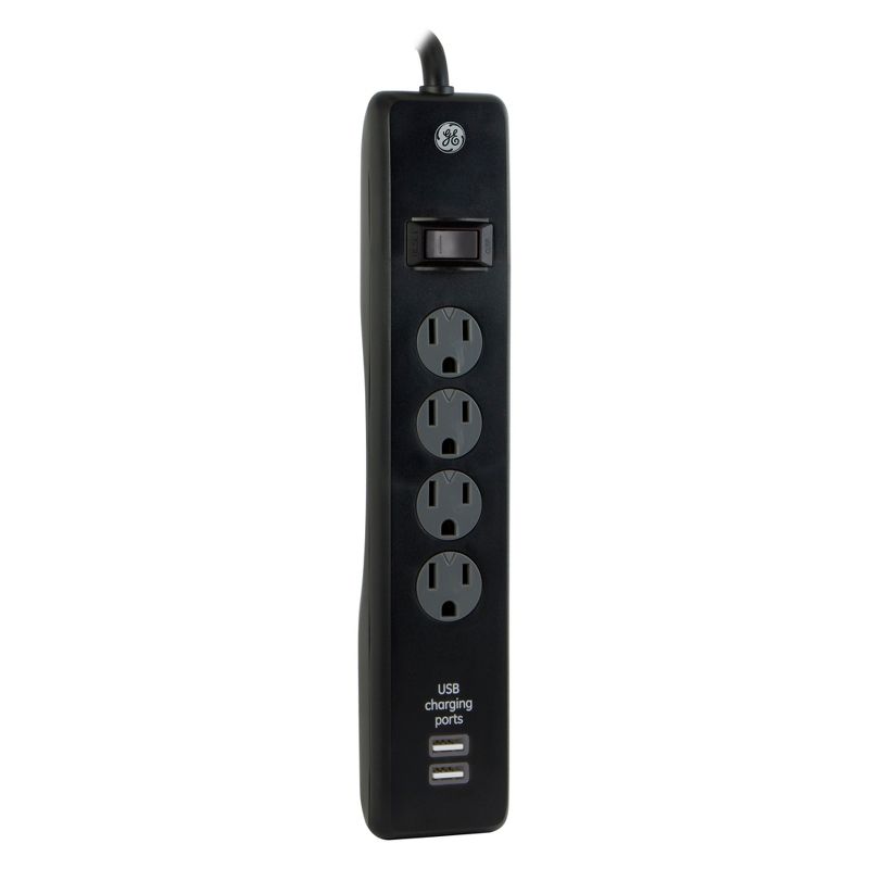 GE 4 Outlet Surge Protector Power Strip with 2 USB Ports, 4 of 7
