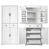 Zeus & Ruta 71" Tall Farmhouse Kitchen Pantry Cabinet with 3 Pull-Out Organizers, 6 Door Shelves & 2 Drawers - 2 of 4