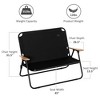 Double Folding Camping Chair, Loveseat for 2 Adults, Portable Camping Couch with Wood Armrest & Cupholders, for Backpacking, Beach, Sports Travel - 3 of 4