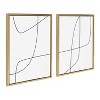 Kate and Laurel Sylvie Modern Line Abstract 3 and 4 Black and White Framed Canvas by The Creative Bunch Studio - 2 of 4