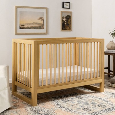 Honey Wood 3-in-1 Convertible Crib with Toddler Bed Kit