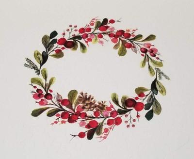 Merry Christmas Wreath Peel And Stick Wall Decal - Roommates : Target