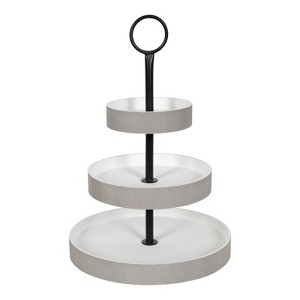 Kate and Laurel Woodmont Tray, 16x16x23, Gray and White - 1 of 4