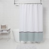 Woven Shower Curtain Green/White - Project 62™ - image 2 of 4