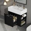 MOEPISY 21.8 inch Bathroom Vanity with Sink, Wall Mounted Floating Cabinet, One big Drawer, Adjustable Shelf - 2 of 4