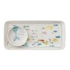 Storied Home Stoneware Plate & Small Round Dish with Fish Print White 2pc: Nautical Coastal Beach Style, Dishwasher-Safe - 2 of 4