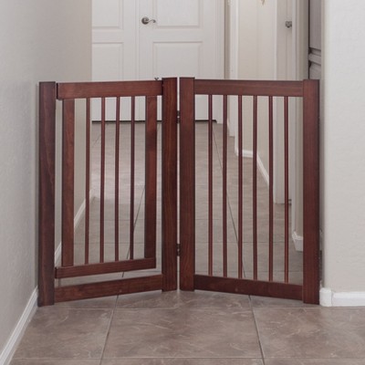 Walnut Wood 30" Tall Pet Gate Extension with Door