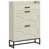 RISOKEYS Narrow Shoe Storage Cabinet,12 Pairs Farmhouse Shoe Organizer with 2 Flip Drawers, Adjustable Shelves & Top Drawer for Entryway,Hallway - 4 of 4