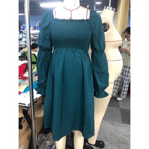 One shoulder cable split pregnant long dress, non vacuum light green floral LikeGreen_XL - 1 of 1