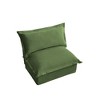 Vynxaria Modern Armless Sofa Green, Chenille Fabric, Removable Covers, High-Density Foam, Sturdy Wood Frame (300lbs/Seat), Deep Seat with Pillows - 4 of 4