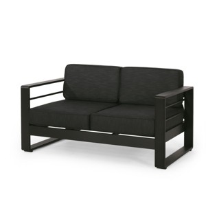Patio Aluminum Loveseat with Cushions,Modern Outdoor Loveseat Sofa for Garden or Deck,Rust Resistant Armrest Loveseat-Cuddlewood - 1 of 4
