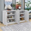 ORRD Black 4-Door Sideboard Buffet with Adjustable Shelves & Silver Handles, Large Storage Cabinet for Kitchen, Dining & Living Room - 3 of 4