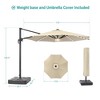 Sonkuki 11FT Round Offset Outdoor Patio Solar LED Cantilever Umbrella Aluminium Pole with Base - 3 of 4