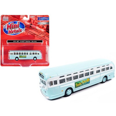 GMC PD-4103 Transit Bus #152 Light Blue "Burlington, New Jersey" 1/87 (HO) Scale Model by Classic Metal Works