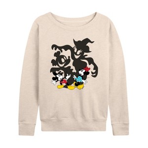 Women's - Disney - Ghost Shadows Lightweight French Terry Wide Neck Long Sleeve Shirt - 1 of 4