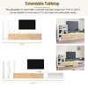 Extendable TV Stand and Coffee Table, Media Console with 3 Tier Bookshelves for TVs up to 110'', Center Table with Sliding Tabletop-Cuddlewood - 2 of 4
